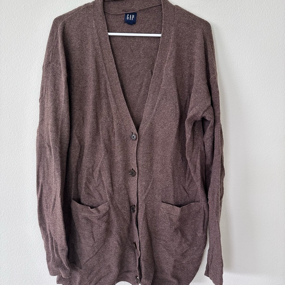 GAP Women's Brown Cardigan Sweater | size Tall Medium